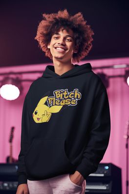 Monster Anime Pikachu Bio Herren Hoodie FUCK YOU Mittelfinger