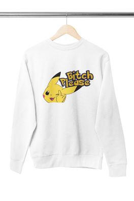 Anime Pika Pikach Bio Baumwollmischung Herren Sweatshirt Fuck You Mittelfinger