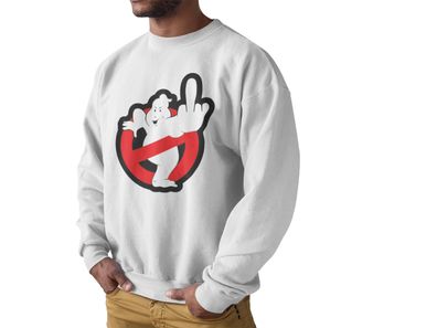 Ghostbusters Retro Bio Baumwollmischung Herren Sweatshirt Fuck You Mittelfinger