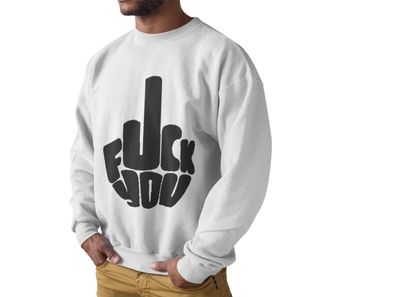 Coller Funny Bio Baumwollmischung Herren Sweatshirt Fuck You Mittelfinger