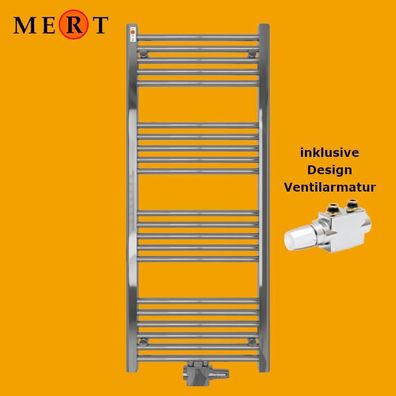 MERT Badheizkörper ROYAL, Chrom gerade, inkl Design Ventilarmatur, div. Größen