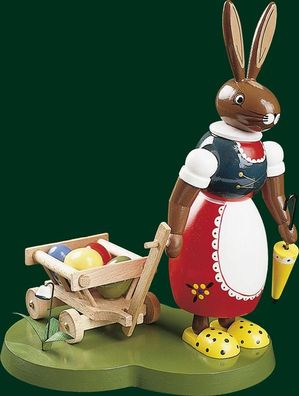 Osterdekoration Häsin mit Handwagen Höhe= 20cm NEU Osterdeko Osterhasenfigur Oste