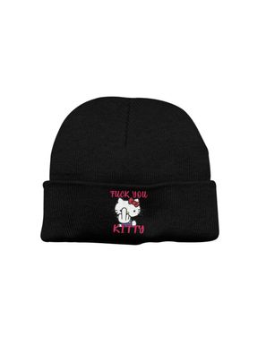 Unisex Hello Kitty Wintermütze Beanie fuck You Mittelfinger