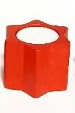 Tischdekoration Teelichthalter Stern rot BxHxT 6,5x5x6,5cm NEU Holzleuchter