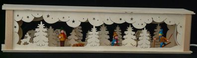 Schwibbogenerhöhung mit Winterkinder und Beleuchtung BxHxT 52x10x10cm NEU Lichter