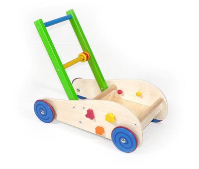 Holzspielzeug Lauflernwagen mit bunten Elementen BxLxH 490x300x430mm NEU