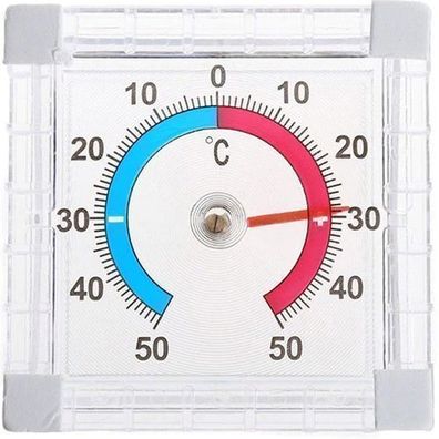 Transparent Selbstklebend Analog außen Fensterthermometer 7,5 x 7,5 cm Retoo