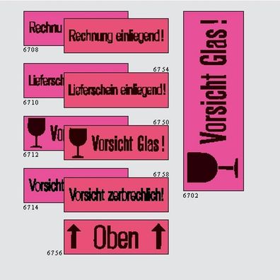 HERMA Hinweisetiketten "Vorsicht Glas", 39 x 118 mm