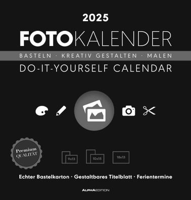 ALPHA 104190 Foto-Bastelkalender Do-it Yourself - 21 x 22 cm, schwarz