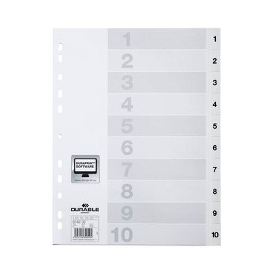 Durable 6162-02 Kunststoff-Register Zahlen A4 10-teilig 1 - 10