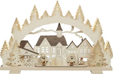 Schwibbogen Weihnachtsmarktzauber mit LED-Beleuchtung natur BxHxT 52x34x5cm NE