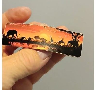 Haarspange, Afrika Safari Panorama, Rechteck Haarklammer Haarclip