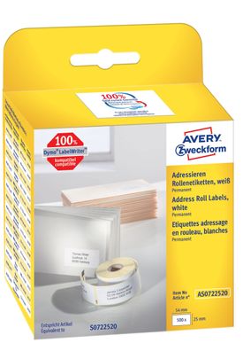 AVERY Zweckform Rollenetiketten, 54 x 25 mm, weiá