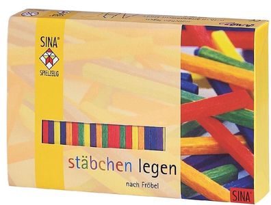 Holzspielzeug Legespiel Stäbchen LxBxH 170x110x30mm NEU Holzspiel Legen Körper