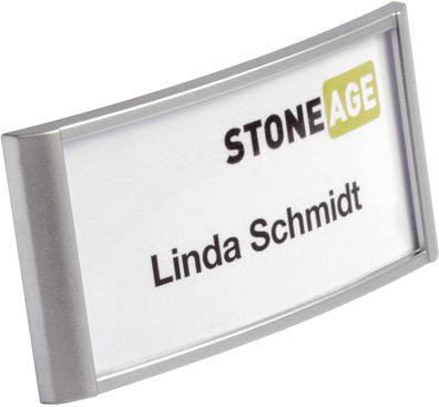 Durable 8542 23 Namensschild Classic mit Magnet - 34 x 74 mm, silber