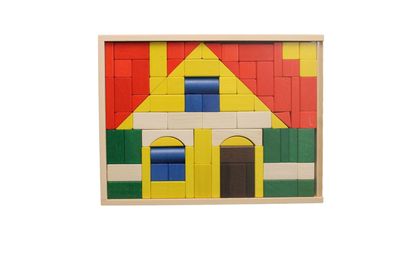 Holzspielzeug Baukasten Haus groß BxHxT 37,5x28,5x4,5cm NEU Holzbaukasten