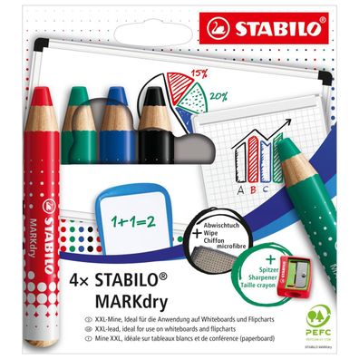 Stabilo 648/4-5 Stabilo MARKdry Whiteboard- und Flipchart-Marker farbsortiert 1,0