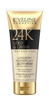 24 Karat Gold Hand- und Nagelcreme, 100ml, Luxuriöse Pflege lotion mit Goldpartikeln,