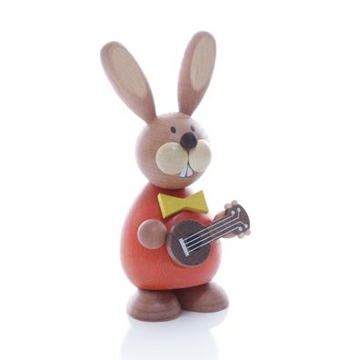 Osterartikel Osterhase mit Gitarre HxB 12x5,5cm NEU Osterdeko Osterhasenfigur