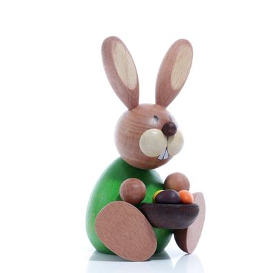 Osterartikel Osterhase sitzend mit Eierschüssel HxB 10,2x8cm NEU Osterdeko