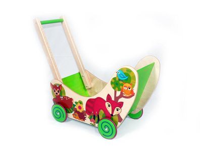 Holzspielzeug Puppenwagen Waldtiere BxLxH 620x310x530mm NEU Puppe Teddy