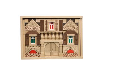 Holzspielzeug Baukasten Residenz 89 Teile BxHxT 28,5x20x5cm NEU Holzbaukasten