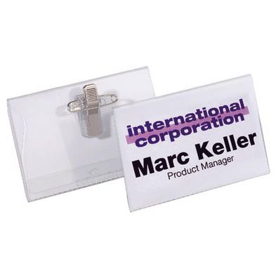 Durable Namensschild, mit Kombiklemme, 40 x 75 mm