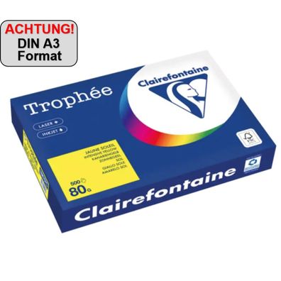 Clairefontaine Kopierpapier 1887PC A3 80g kanariengelb 500Bl