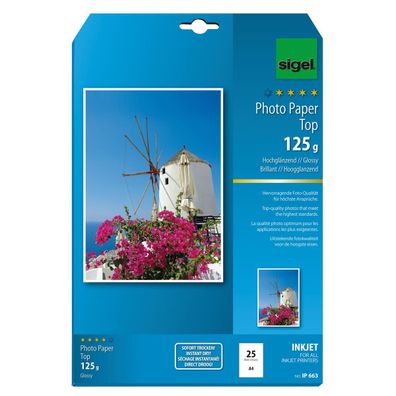 sigel InkJet-Top-Foto-Papier, DIN A4, hochgl„nzend, 125 g/qm