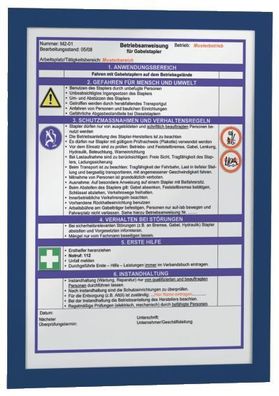 Durable 4872 07 Info-Rahmen DURAFRAME® - A4, 322 x 236 mm, dunkelblau, 2er Pack