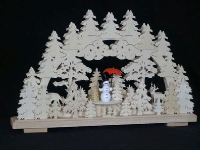 Schwibbogen mit Schneemann und Beleuchtung BxHxT 50x32x7cm NEU Lichterbogen