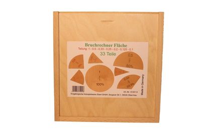 Lernspielzeug Bruch -und Prozentrechner aus Holz BxHxT 20,5x19,5x4,5cm NEU Spiel