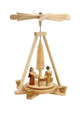 Pyramide Christi Geburt natur 19,5x25x19,5cm NEU Holzpyramide Weihnachtspyramide