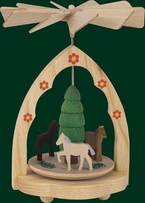 Wärmespiel Pferde Höhe= 11cm NEU Wärme Heizung Ofen Pyramide Holzpyramide Tischde