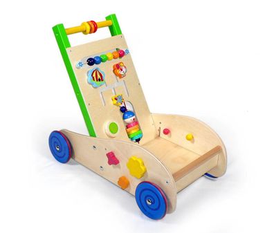 Holzspielzeug Lauflernwagen mit bunten Motorik Elementen BxLxH 490x300x430mm NEU