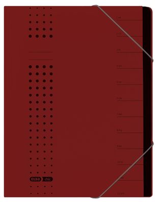 Elba 400001990 Ordnungsmappe chic - 12 Fächer, A4, Karton (RC), 450 g/qm, bordeaux