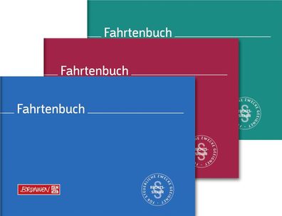 Brunnen 1010141 Fahrtenbuch „für Kraftfahrzeuge“, A6 quer, 40 Blatt, Karton, mit