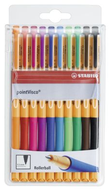 STABILO® 1099/10 Tintenroller - pointVisco - 10er Pack - mit 10 verschiedenen Farben