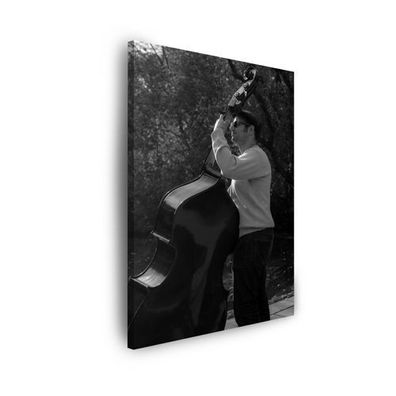 CANVAS Leinwandbilder Bilder Musik Musiker Kontrabass Größe: 30x40 cm bis 80x120 cm
