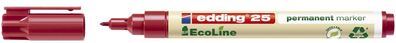 Edding 4-25002 25 Permanentmarker EcoLine - 1 - 5 mm, rot, nachfüllbar