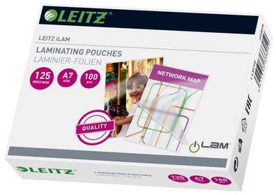 Leitz 33805 33805 Folientasche - A7, glänzend, 125 mym, 100 Stück