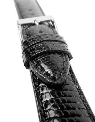 Echt Eidechse Uhrenarmband Eidechsenleder schwarz 20782S