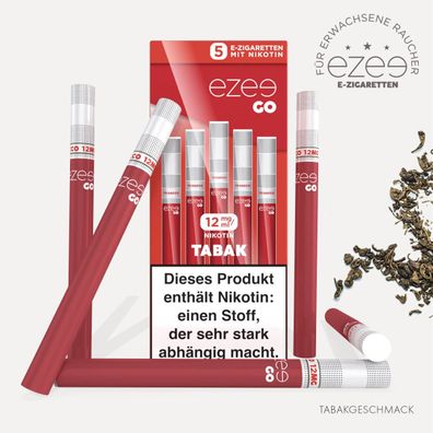 Ezee Go Einweg E-Zigarette - mit 12 oder 20 mg Nikotin - mit Tabakgeschmack