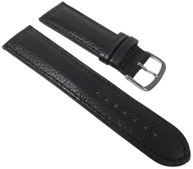 Bio Kalbsleder Uhrenarmband Nappaleder schwarz 22348S