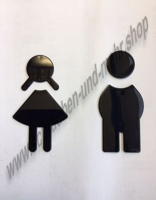 Hewi WC Symbol schwarz Damen Herren Frau Mann Kunststoff selbstklebend