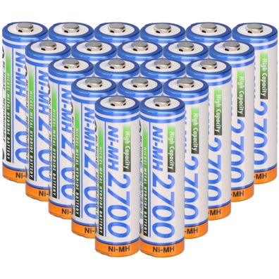 20x Panasonic AA Mignon Akku BK-3HGAE/BF1 Ni-MH 1,2V 2700mAh