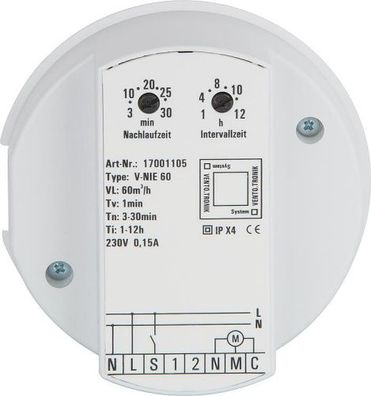 Steuerbaustein EVENES V-NIE60 60m3/h, Na chlauf, inschaltverz., Intervallbetrieb