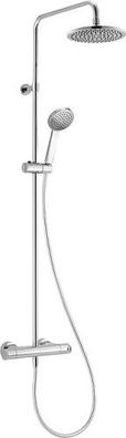 Duschsystem Wand Brausesystem Evica Regenbrause Handbrause mit Thermostat verchromt