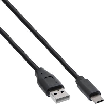 InLine® USB 2.0 Kabel, Typ C Stecker an A Stecker, schwarz, 5m