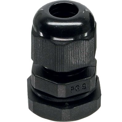 InLine® 44012B Kabeldurchführung PG 13.5 Nylon IP68 6-12mm, schwarz, 10 Stück